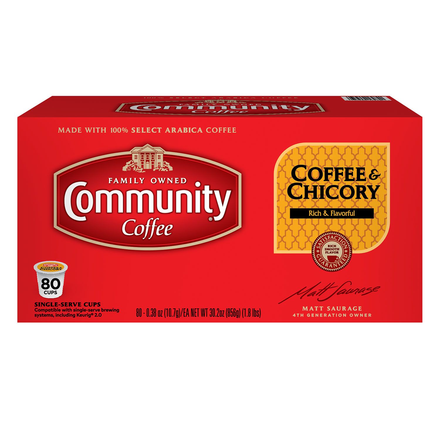 (image for) Community Coffee Single Serve Pods Coffee & Chicory (80 ct)